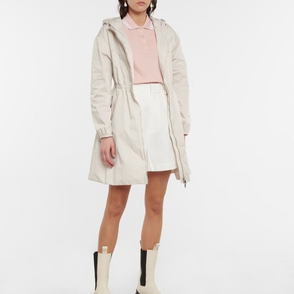 Moncler Alfirk Light Beige Belted Zip Raincoat